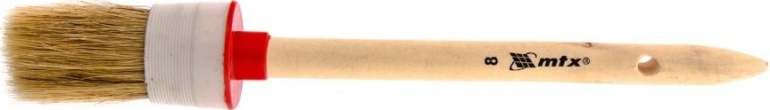 Кисть круглая MATRIX № 8 (35 мм), натуральная щетина, деревянная ручка/ 82078