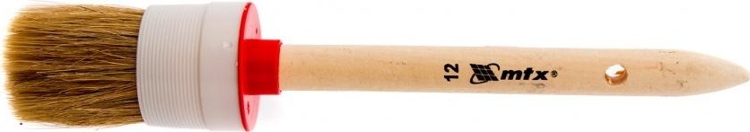 Кисть круглая MATRIX №12 (45 мм), натуральная щетина, деревянная ручка/ 82082