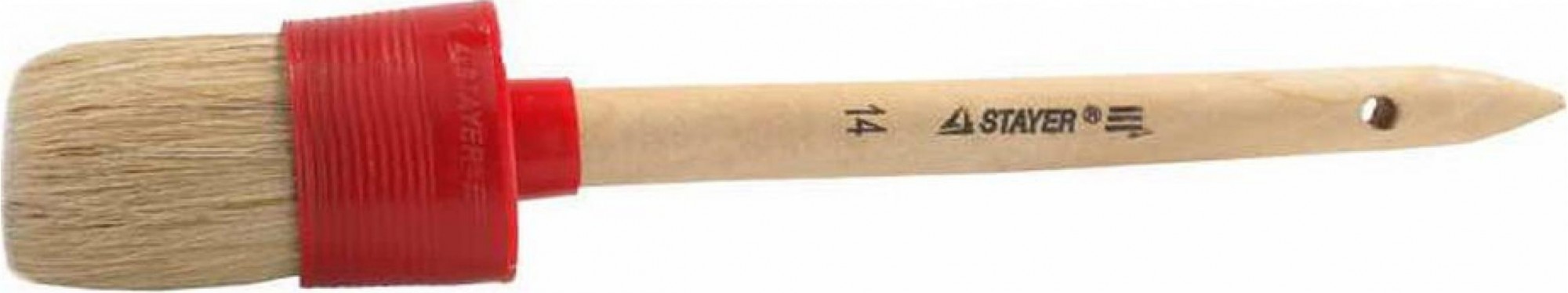 Кисть круглая STAYER MASTER светлая натурал. щетина, пластм. корпус, деревян.  0141-25
