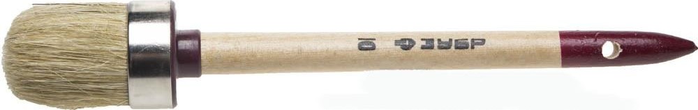 Кисть круглая ЗУБР МАСТЕР светлая щетина, деревянная ручка, №10, 40мм 01501-40