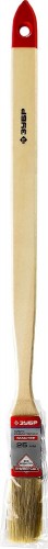 Кисть радиаторная ЗУБР МАСТЕР угловая светлая натуральная щетина, деревянная руч 01041-025 - изображение 2