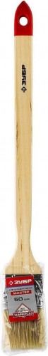 Кисть радиаторная ЗУБР МАСТЕР угловая светлая натуральная щетина, деревянная руч 01041-050 - изображение 2