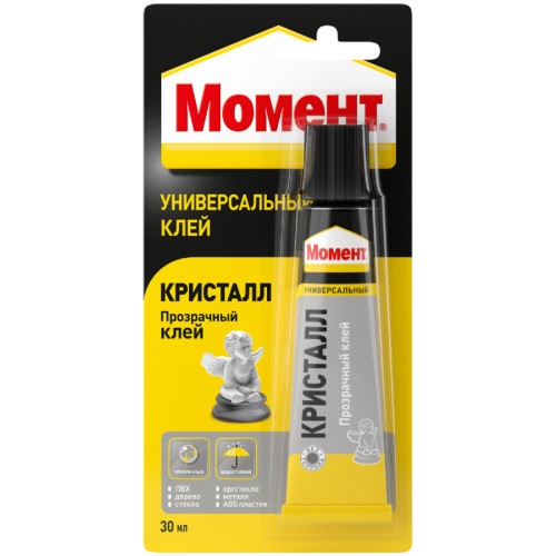 Клей МОМЕНТ КРИСТАЛЛ полиуретановый, прозрачный (блистер 30 мл) 422974  C0037086