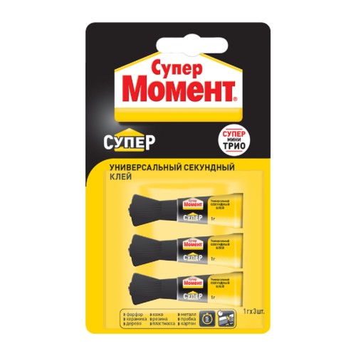 Клей МОМЕНТ СУПЕР (блистер 3 шт х 1 г) ШБ KF-UO 2357275 Б0039103