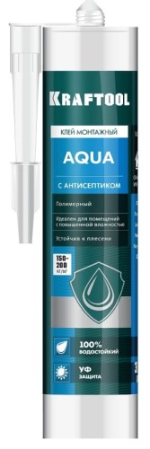 Клей монтажный KRAFTOOL 310мл водостойкий, белый 41345_z01