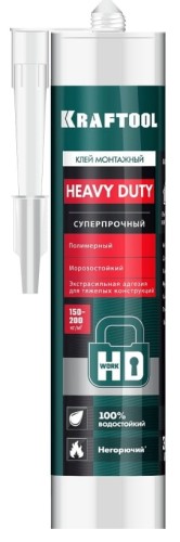 Клей монтажный KRAFTOOL 310мл особопрочный, белый 41348_z01