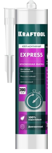 Клей монтажный KRAFTOOL 310мл прозрачный, экспресс хватка  41347