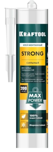 Клей монтажный KRAFTOOL 310мл суперсильный, белый 41343_z01