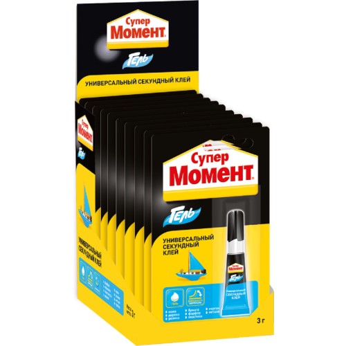 Клей секундный МОМЕНТ ГЕЛЬ (блистер 3 г.) 874569 Б0067439 - изображение 2