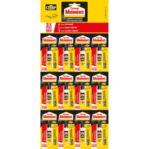 Клей секундный МОМЕНТ СУПЕР (мульти-карта 3 г.) 608976 C0036305 - изображение 3