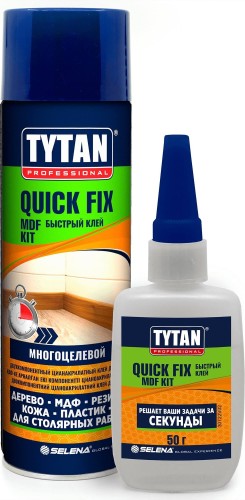 Клей цианоакрилатный Tytan Quiсk Fix для МДФ (50г) прозрачный Тов-226758