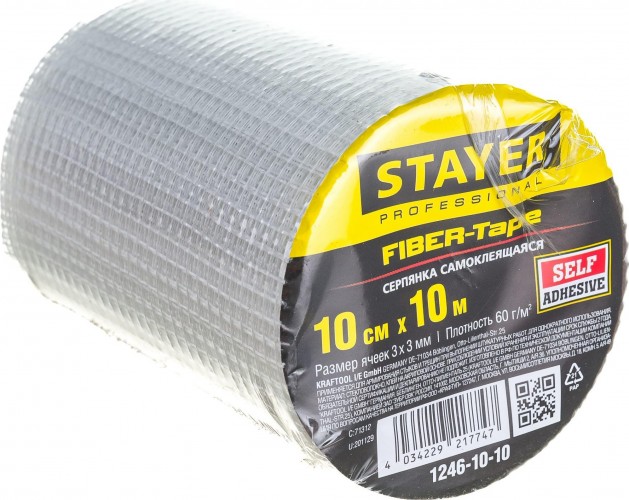 Клеящая лента STAYER FIBER-Tape серпянка 10см х 10м, professional 1246-10-10 - изображение 3
