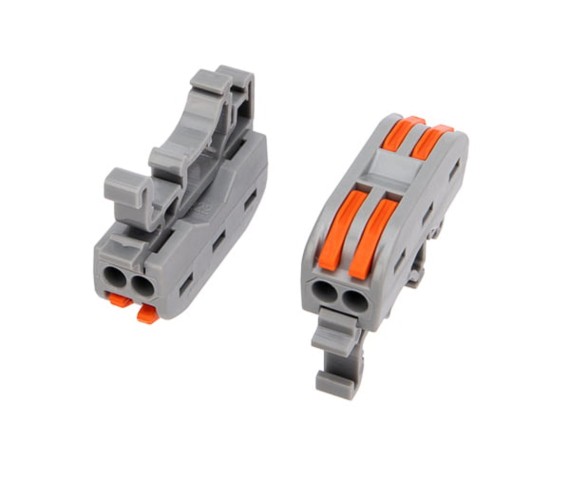 Клемма проходная REXANT СМК 222-422D 2-полюсная, на DIN-рейку (0,08-4 мм²) серая 50шт. 07-5239