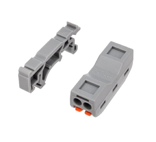 Клемма проходная REXANT СМК 222-422D 2-полюсная, на DIN-рейку (0,08-4 мм²) серая 50шт. 07-5239 - изображение 2