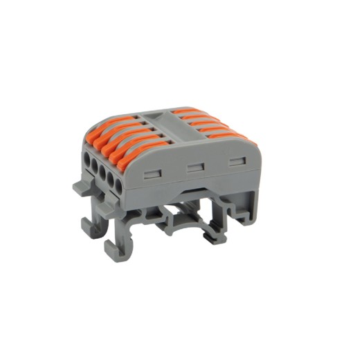 Клемма проходная REXANT СМК 222-425D 5-полюсная, на DIN-рейку (0,08-4 мм²), 20шт 07-5236