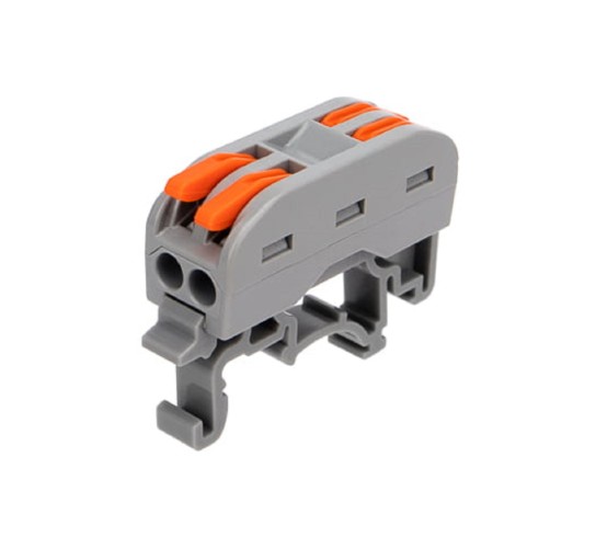 Клемма проходная REXANT СМК 222-422D 2-полюсная, на DIN-рейку (0,08-4 мм²) серая 50шт. 07-5239 - изображение 4