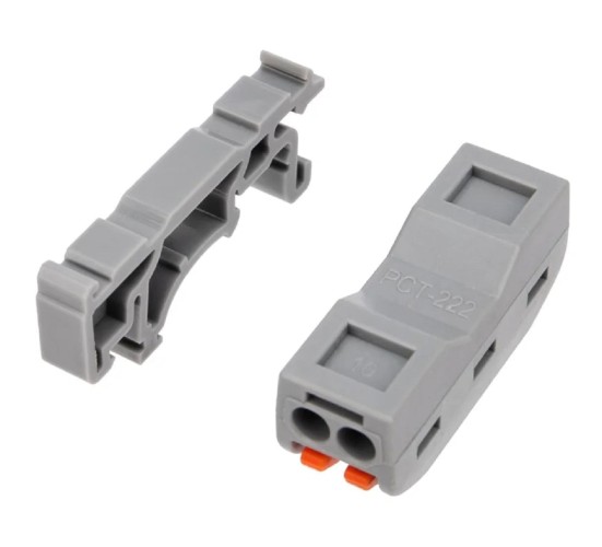 Клемма проходная REXANT СМК 222-422D 2-полюсная, на DIN-рейку (0,08-4 мм²), серая, 5шт 07-5239-05 - изображение 2