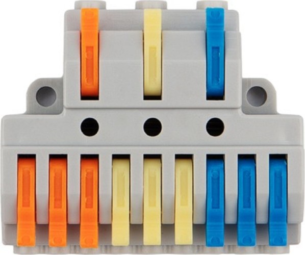 Клемма REXANT 07-5232-04 СМК 3х3 проходная разветвительная (4 шт/уп) - изображение 4