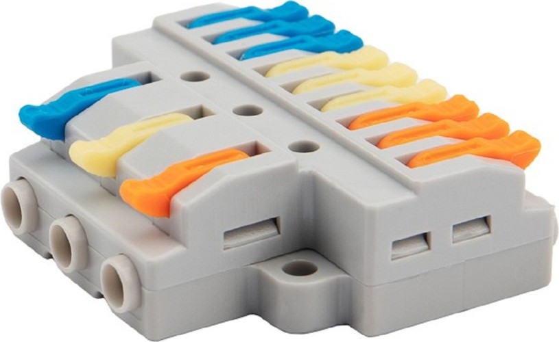 Клемма REXANT 07-5232-04 СМК 3х3 проходная разветвительная (4 шт/уп)