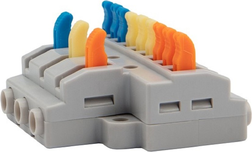 Клемма REXANT 07-5232-04 СМК 3х3 проходная разветвительная (4 шт/уп) - изображение 3