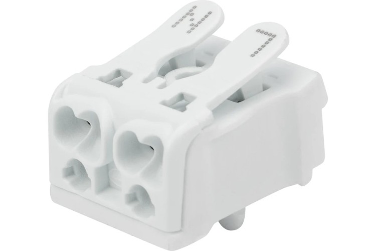 Клемма REXANT 07-6214-1 ( уп 100 шт ) пружинная соединительная КСП 2-полюсная с монтажно 07-6214-1