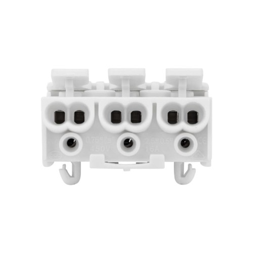 Клемма REXANT 07-6215-1 ( уп 100 шт ) пружинная соединительная КСП 3-полюсная с монтажно 07-6215-1 - изображение 4