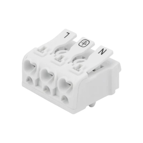 Клемма REXANT 07-6215-1 ( уп 100 шт ) пружинная соединительная КСП 3-полюсная с монтажно 07-6215-1