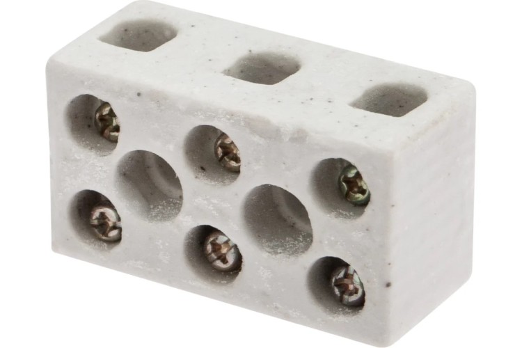 Клемма REXANT 07-6225 керамическая КВ 4 мм² 3 пары контактов (100 шт/уп) 07-6225 - изображение 2
