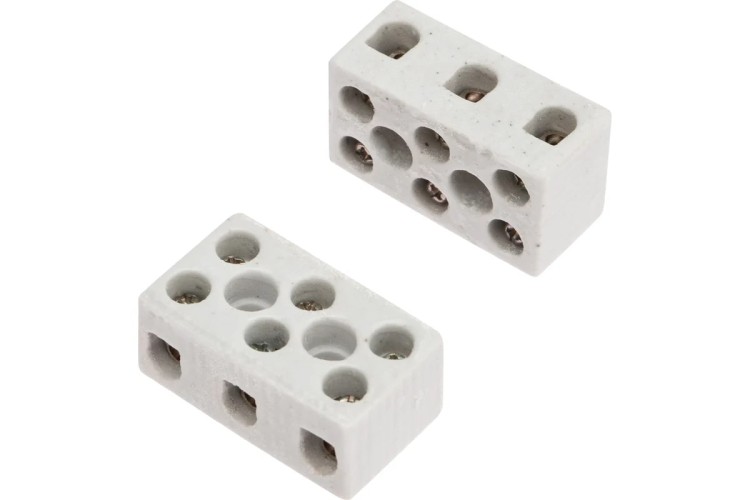 Клемма REXANT 07-6225 керамическая КВ 4 мм² 3 пары контактов (100 шт/уп) 07-6225