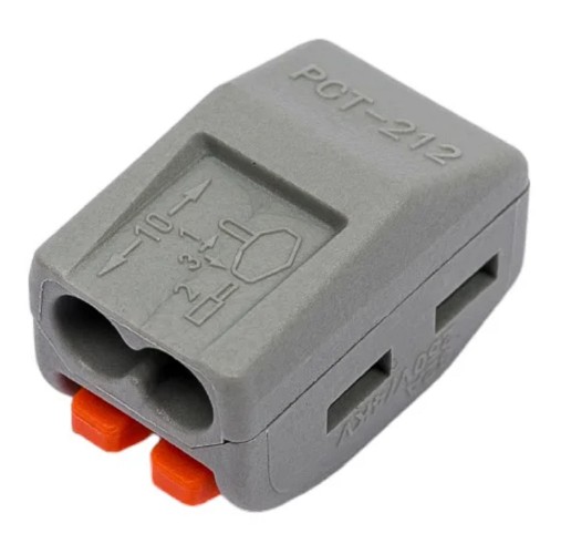 Клемма REXANT СМК 222-412 универсальная 2-проводная серая 0,08-2,5/4 мм² 5 ш 06-0200-A5 - изображение 3