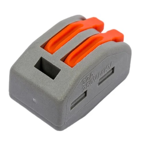 Клемма REXANT СМК 222-412 универсальная 2-проводная серая 0,08-2,5/4 мм² 5 ш 06-0200-A5