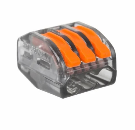 Клемма REXANT СМК 222-413 универсальная 3-проводная прозрачная 0,08-2,5/4 мм 06-0204-B5