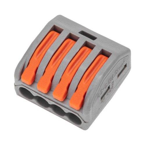 Клемма REXANT СМК 222-414 универсальная 4-проводная серая 0,08-2,5/4 мм² (50 07-5254-4