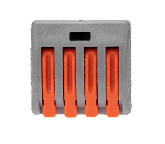 Клемма REXANT СМК 222-414 универсальная 4-проводная серая 0,08-2,5/4 мм² (бл 07-5254-4-10 - изображение 2