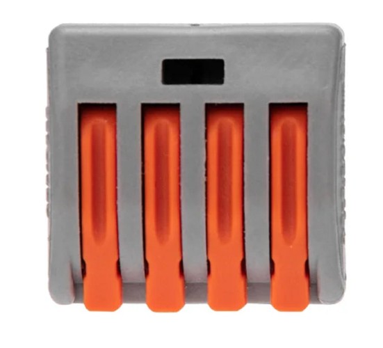 Клемма REXANT СМК 222-414 универсальная 4-проводная серая 0,08-2,5/4 мм² (бл 07-5254-4-05 - изображение 2