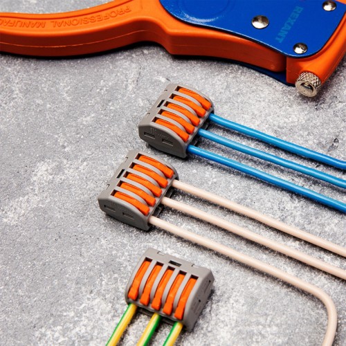 Клемма REXANT СМК 222-415 универсальная 5-проводная серая 0,08-2,5/4 мм² 5 ш 06-0202-B5 - изображение 5