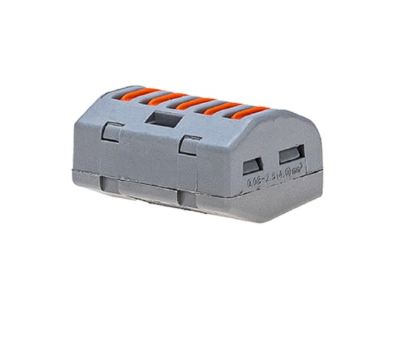 Клемма REXANT СМК 222-415 универсальная 5-проводная серая 0,08-2,5/4 мм² 5 ш 06-0202-B5 - изображение 3