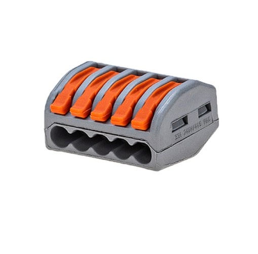 Клемма REXANT СМК 222-415 универсальная 5-проводная серая 0,08-2,5/4 мм² 5 ш 06-0202-B5