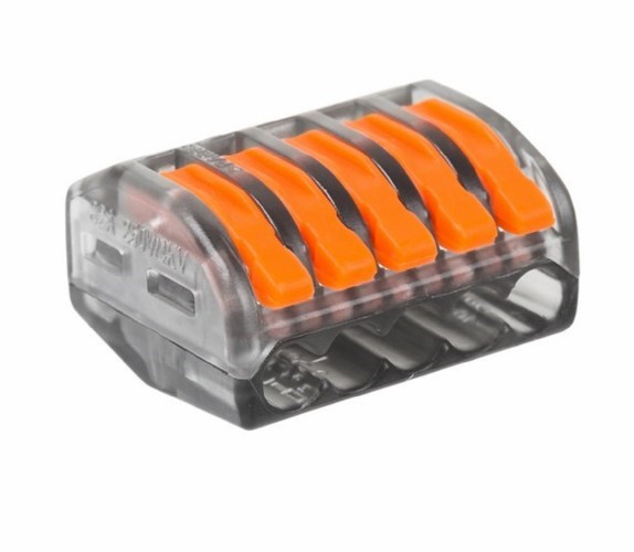 Клемма REXANT СМК 222-415 универсальная 5-проводная прозрачная 0,08-2,5/4 мм 06-0205-B5