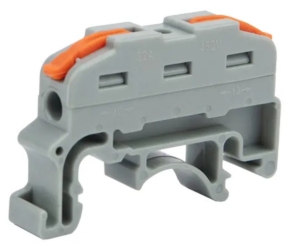 Клемма REXANT СМК 222-421-PT-4 3 вывода рычаг-push-in на din-рейку (40 шт/уп) 07-5293