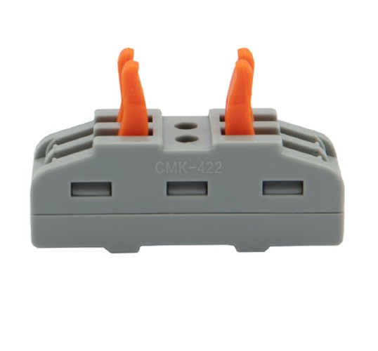 Клемма REXANT СМК 222-422 проходная 2 полюса (0,08-4 мм²), серая (25 шт./уп. 07-6263-2 - изображение 2