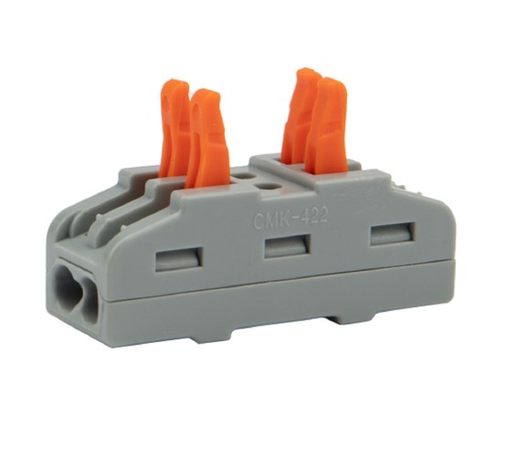 Клемма REXANT СМК 222-422 проходная 2 полюса (0,08-4 мм²), серая (25 шт./уп. 07-6263-2 - изображение 3