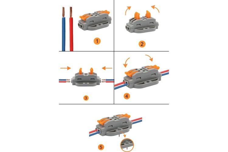 Клемма REXANT СМК 222-422P проходная 2 полюса, с монтажной площадкой (0,08-4  07-6262 - изображение 4