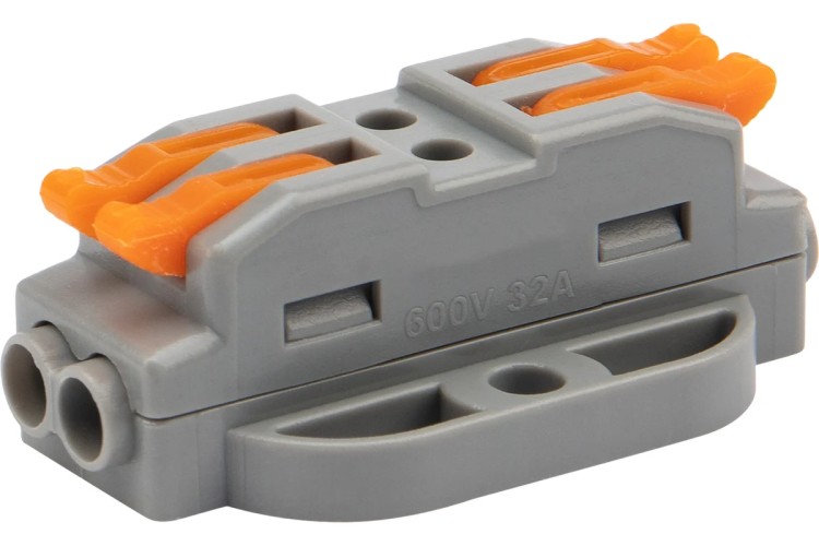 Клемма REXANT СМК 222-422P проходная 2 полюса, с монтажной площадкой (0,08-4  07-6262