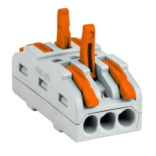 Клемма REXANT СМК 222-423P проходная 3 полюса, с монтажной площадкой (0,08-4  07-6263 - изображение 2