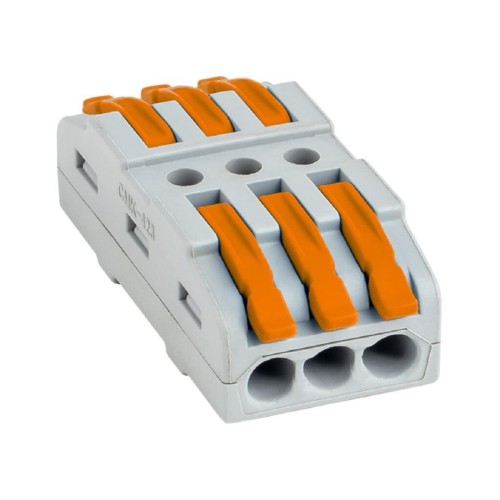 Клемма REXANT СМК 222-423P проходная 3 полюса, с монтажной площадкой (0,08-4  07-6263