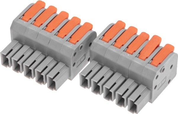 Клемма REXANT СМК 222-425R 5 полюсов 0,2-2,5/4мм² (блистер 3 шт/уп) 07-5265-3