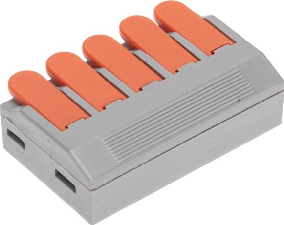 Клемма REXANT СМК 222-615/221-615 5-проводная 0,5-4/6 мм² (блистер 5 шт/уп) 07-5273-5