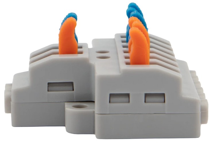 Клемма REXANT СМК 2х3D проходная разветв.2 полюса на din-рейку (25 шт.) 07-5281