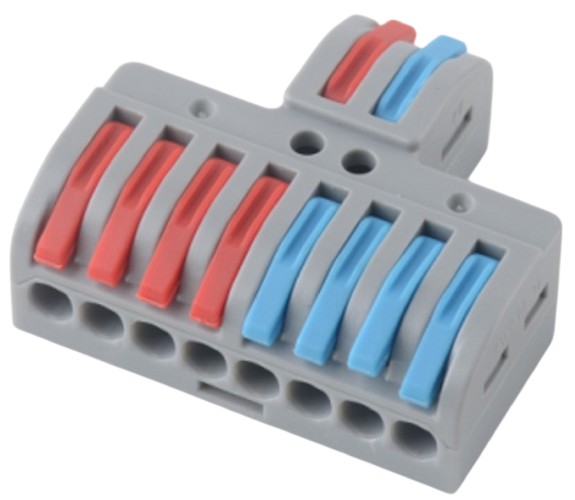Клемма REXANT СМК 2х4 2 полюса, с монтажной площадкой (блистер 5 шт/уп) 07-5231-5